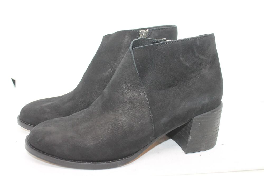 Eileen Fisher Melrose Black Nubuck Ankle Boots sz 5.5 M
